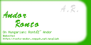 andor ronto business card